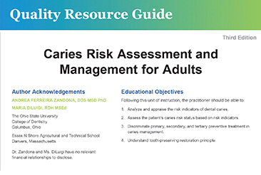 Caries Risk Assessment and Management for Adults