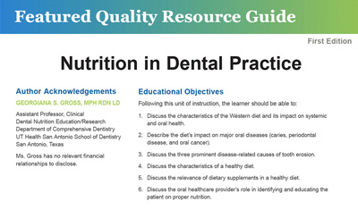 Nutrition in the Dental Practice