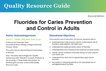 Fluorides for Caries Prevention and Control in Adults (2nd Edition)