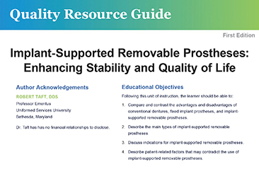 Implant-Supported Removable Prostheses