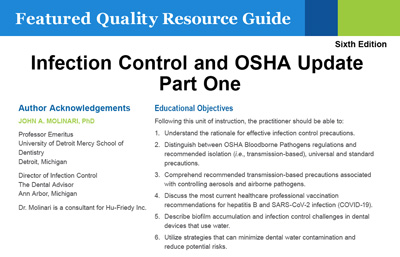 Infection Control and OSHA Update: Part One