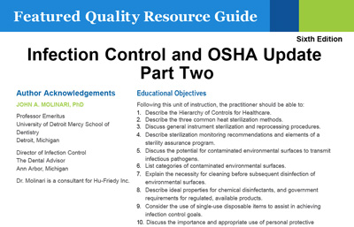 Infection Control and OSHA Update: Part Two