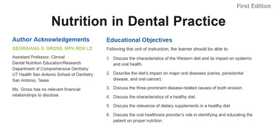 Nutrition in the Dental Practice