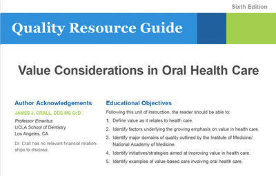 Value Considerations in Oral Health Care (2nd Edition)